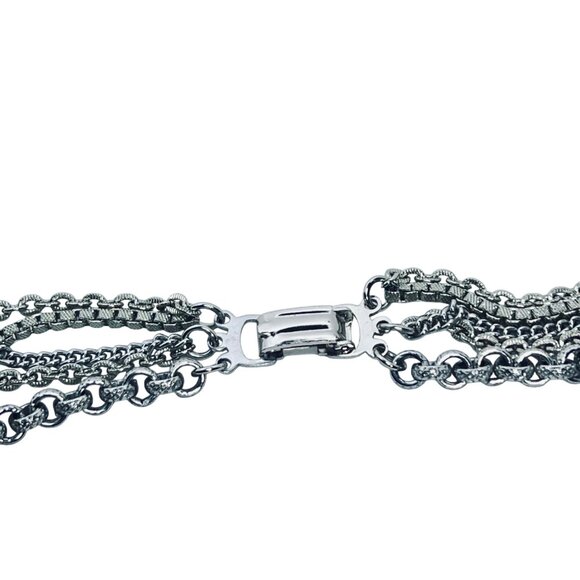 Emmons 5 Strand Silver Tone Cable Chain Necklace (5536) - Picture 4 of 5